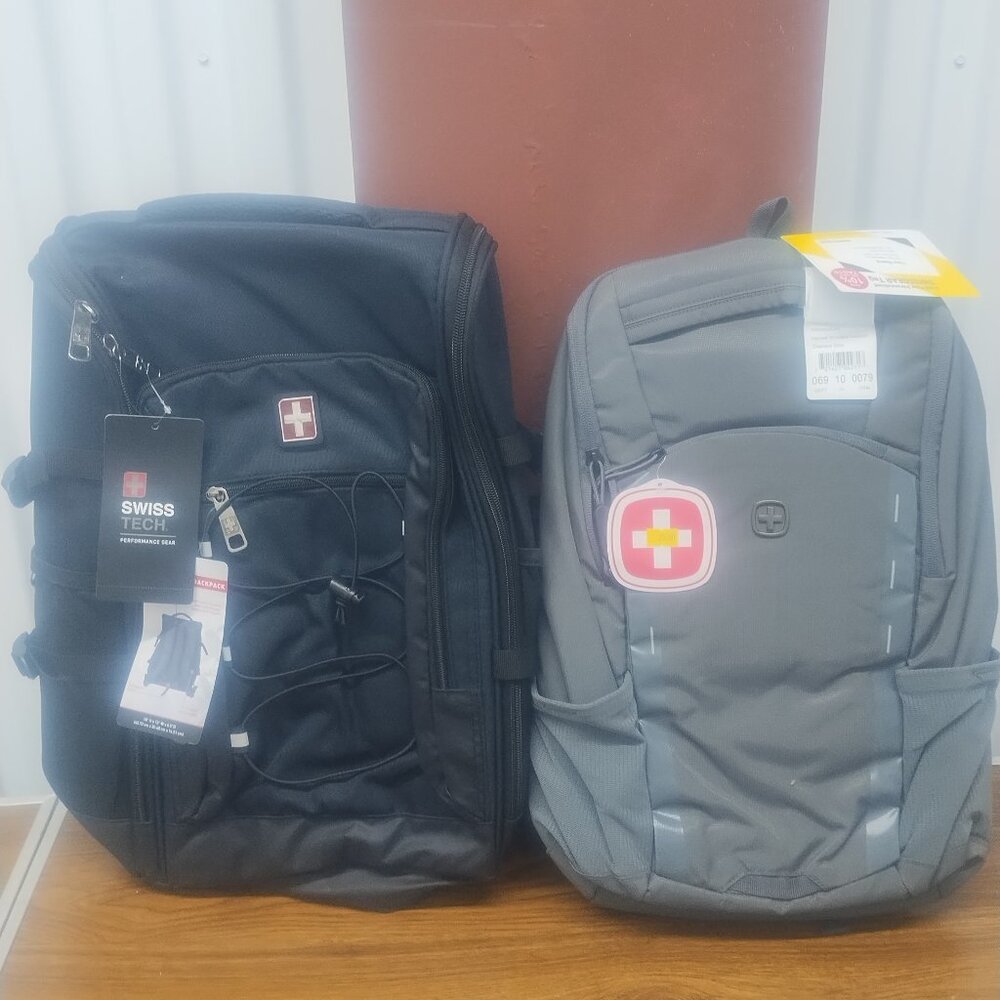 2 Swiss Tech BackPacks black & grey